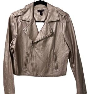 Material Girl Shimmering Pink Leather Jacket Sz L